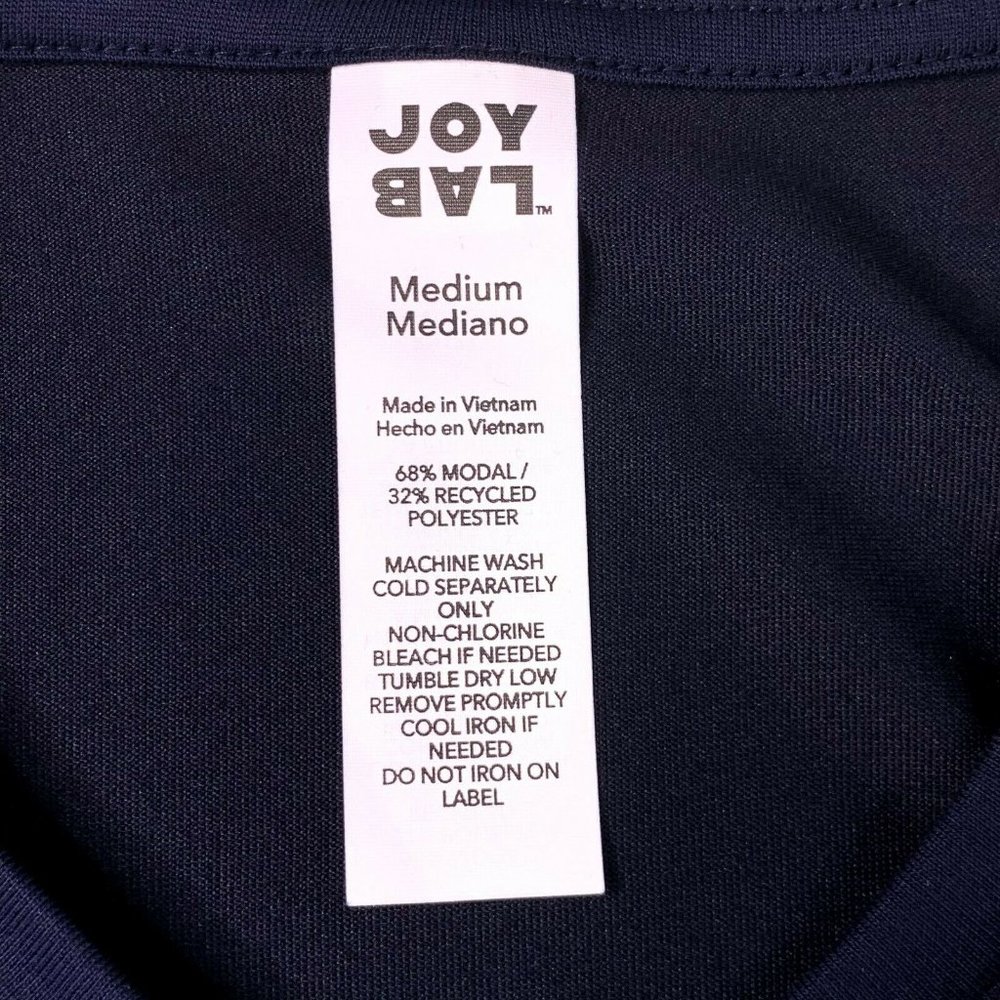 Joy Lab Navy Blue Twist-Front Long Sleeve Top M - Picture 7 of 8